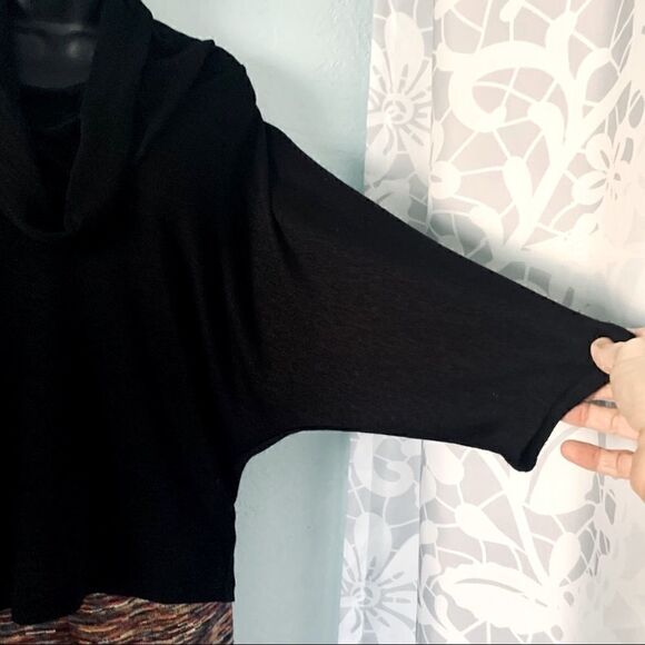 Olivia Moon Black Cowl Neck Dolman Sweater Size Small - Picture 4 of 10